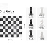 10 Inches Black & White Borderless Chess Set