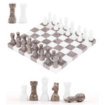 10 Inches White & Oceanic Borderless Chess Set