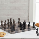 10 Inches Black & Oceanic Borderless Chess Set