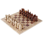 Coral and Red Signature 15 Inches Premium Quality Marble Chess Set