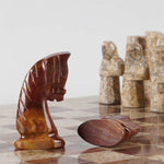 Coral and Red Signature 15 Inches Premium Quality Marble Chess Set