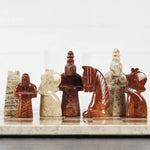 Coral and Red Signature 15 Inches Premium Quality Marble Chess Set
