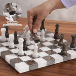 10 Inches White & Oceanic Borderless Chess Set