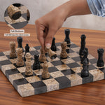 10 Inches Black & Coral Borderless Chess Set