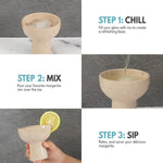 4" Marble Margarita Glasses