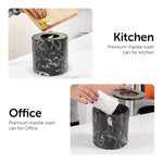 Marble Round Trash Can with Cap