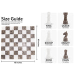 10 Inches White & Oceanic Borderless Chess Set