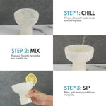 4" Marble Margarita Glasses