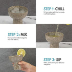 4" Marble Margarita Glasses