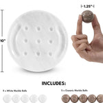10 Inches White and Oceanic Marble Tic Tac Toe Set