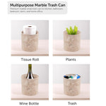 Marble Round Trash Can with Cap