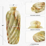 Cross Lines Marble Vase - 10 Inches