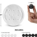 10 Inches Black and White Marble Tic Tac Toe Set