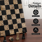 10 Inches Black & Coral Borderless Chess Set