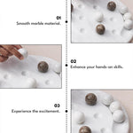 10 Inches White and Oceanic Marble Tic Tac Toe Set