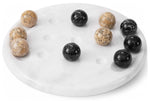 10 Inches Black and Coral Marble Tic Tac Toe Set