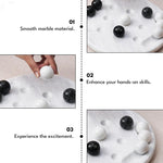 10 Inches Black and White Marble Tic Tac Toe Set