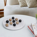 10 Inches Black and Coral Marble Tic Tac Toe Set