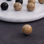 10 Inches Black and Coral Marble Tic Tac Toe Set