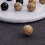 10 Inches Black and Coral Marble Tic Tac Toe Set