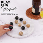 10 Inches Black and Coral Marble Tic Tac Toe Set