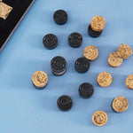 Checkers figures - Black & Coral