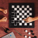 15 Inches Black and White Marble Checkers Set