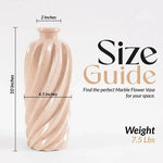 Cross Lines Marble Vase - 10 Inches