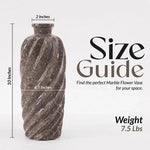 Cross Lines Marble Vase - 10 Inches