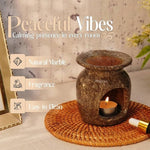 Marble Oil Burner 4" Inches Handmade Candle Wax Warmer