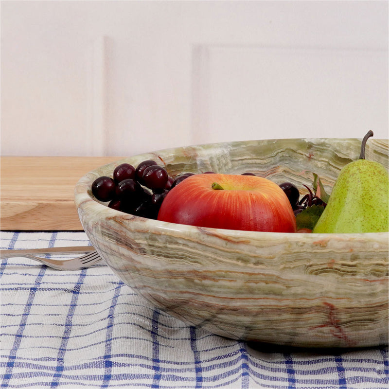 Handcrafted Marble Fruit Bowl - 12 Inches