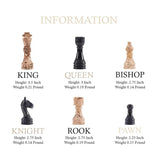 15 Inch Coral and Black Marble Chess Set