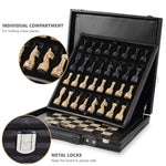 Black & Coral 12"Chess Set