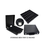 12 Inches Black and Golden Marble Chess Set (With Storage Box)