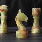White & Green onyx 12" Chess Set