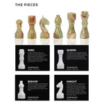White & Green onyx 12" Chess Set