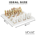 White & Green onyx 12" Chess Set