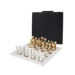 White & Green onyx 12" Chess Set