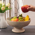 10 Inches Deep Marble Pedestal Fruit Bowl