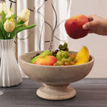 10 Inches Deep Marble Pedestal Fruit Bowl