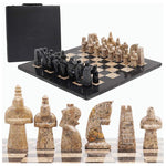 Black and Coral Signature 15 Inches  Premium Quality Marble Chess Set