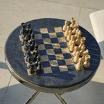 round-marble-chess-table