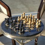 round-marble-chess-table