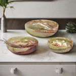 Set Of 3 Marble Round bowl