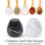 Marble Salt and Pepper Egg Shape Set Of 2