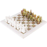 15 Inches White And Green Signature Premium Quality Marble Chess Set