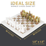 15 Inches White And Green Signature Premium Quality Marble Chess Set