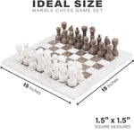 White and Grey Oceanic 15" High Quality Marble Chess Set