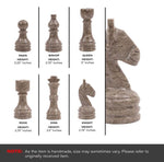 White and Grey Oceanic 15" High Quality Marble Chess Set