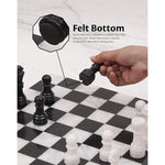 12 Inches Black & White Borderless Chess Set